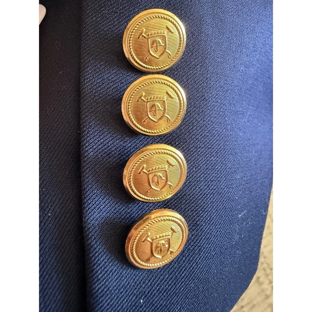Lauren Ralph Lauren Navy Wool Blazer 42L Single-Breasted 2-Button Notch